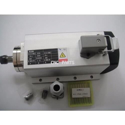 CNC milling spindle ER11 800w air cooling spindle motor +10 pcs 3.175*22mm two flute straight cnc milling bit