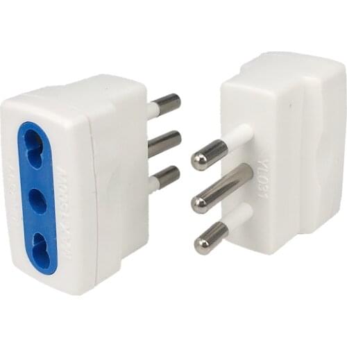 Italian standard 10A small Italian plug adapter male plug female socket 3 round pin Converter Adaptor Italy plug