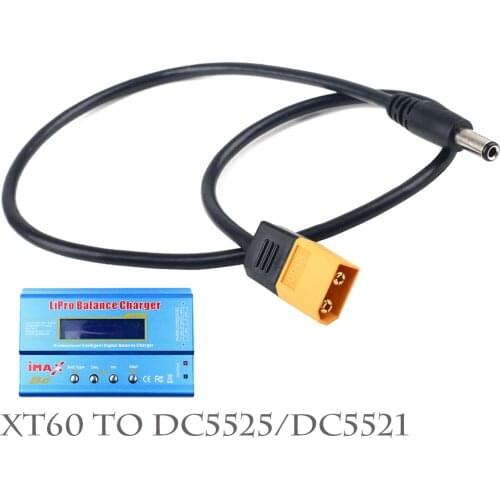 RC Power Cable TS100 XT60 Bullet Connector To Male DC5525/DC5521 50CM For Imax B6 Charger RC Drone 4K Quadcopter RC Part