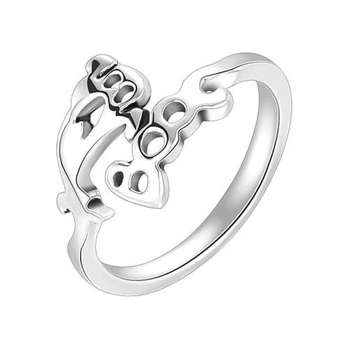 Fashion Creative Design Funny Interesting Thin Ghost Ring Adjustable Open Rings For Women Halloween Jewelry Accessories Gift