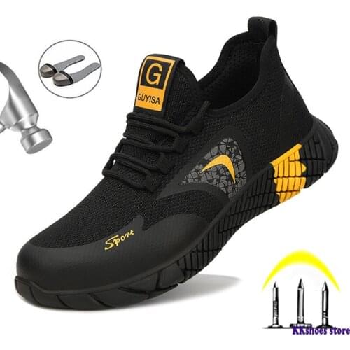 Male Work Sneakers Indestructible Shoes Steel Toe Work Safety Boots Lightweight Safety Shoes Men Work Shoes Safety Hiking Shoes