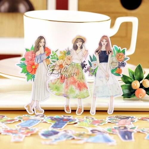 20pcs/lot Flower girl Sticker Diy Album Scrapbooking Diary Planner Journal Sticker Decorative Label For Kids