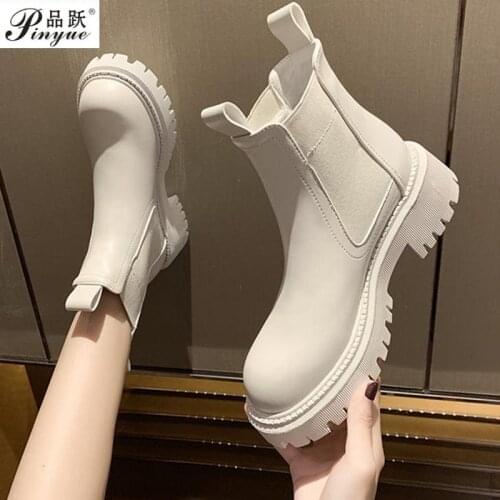 New Breathable Women Ankle Boots British Style Girls Naked Boot Round Toe Winter Shoes Woman Flat Fashion Botas Mujer