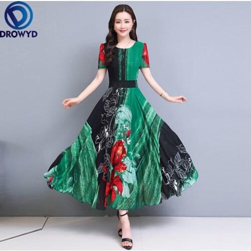 2021 New Summer French Dress Female Bohemian Summer Ladies Dress Waist Is Thinner and High O-neck Floral Temperament Dresses