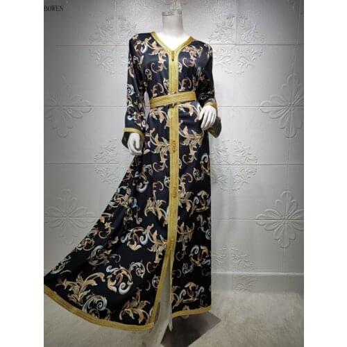 African Print Long Maxi Dresses For Women Long Sleeve Evening Gowns Plus Size Muslim Fashion Abaya 2021 New Party Ankara Attire