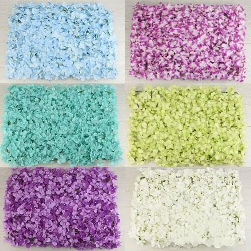 Simulation flower row Hydrangea row Flower wall background wall flower arrangement carpet Wedding props
