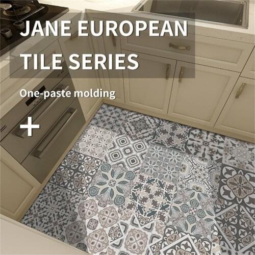 Self-adhesive Tile Sticker Kitchen Bathroom Decor Waterproof Oil-proof Removable DIY Wall Mural Floor Sticker PVC Stair Decal