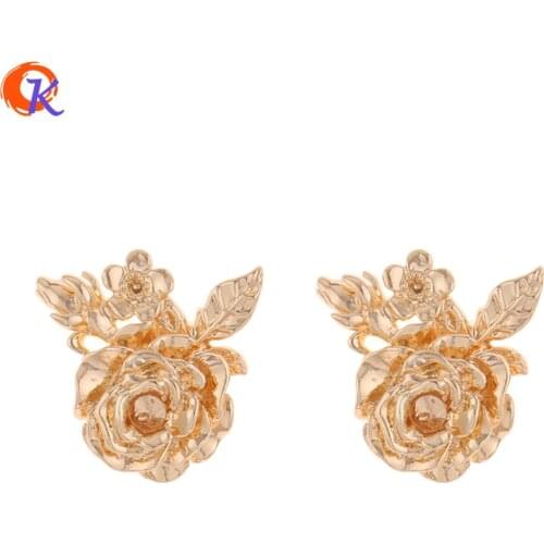 Cordial Design 30Pcs 16*17MM Jewelry Accessories/DIY Earring Making/Flower Shape/Genuine Gold Plating/Hand Made/Earring Findings