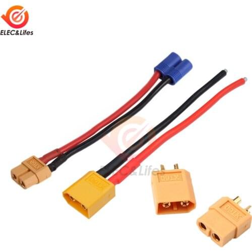 XT60 XT90 Male Female Plug Connectors Adapter cable For RC Lipo Battery Drone Car XT60 EC2 Banana Male to Female plug connector