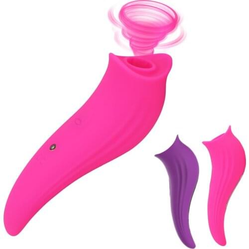Vagina Clitoris Stimulator Erotic Sex Masturbator Toys 8 Speeds Nipple Tongue Sucker Vibrating Sucking Vibrator for Women