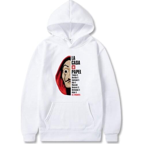 New Money Heist Harajuku Sweatshirt Men/Women La Casa De Papel Hip Hop Hoodie Fashion House of Paper Fashion Top Tees Man