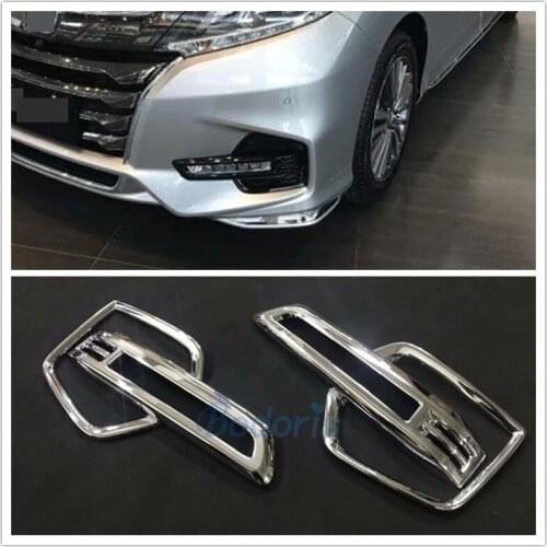 For Honda Odyssey 2018 2019 RC1 RC2 Japanese Edition Front Fog Lamp Cover Light Frame Panel Chrome Car-styling Accessories