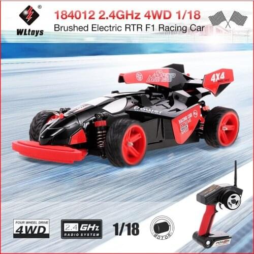 WLtoys 184012 2.4GHz Brushed RC Car 4WD 1/18 45KM/H Electric RTR F1 Racing Car RC Mdeo Vehicle Remote Control Toys