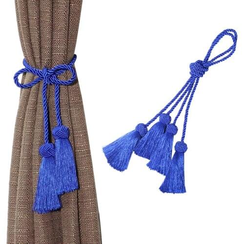 2Pcs Curtain TieBack Rope Buckle Strap Tassels Fringe Curtain Tie Backs Holdback for Curtains Holder Supplies Room Accessories