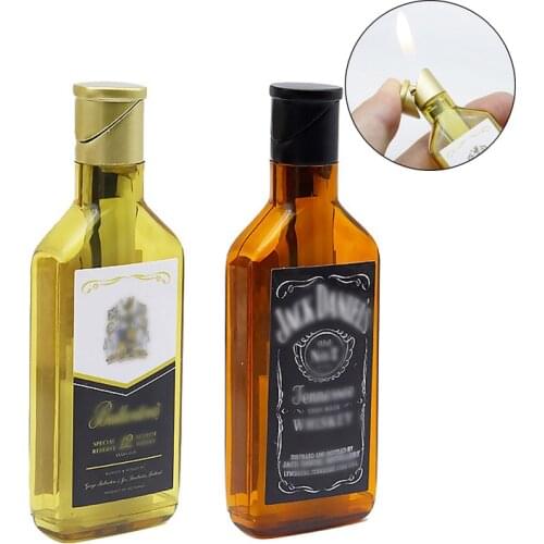 Wine Bottle Lighter Creative Fire Torch Butane Lighters Gas Refillable for Cigarette Home Decorative Ornaments