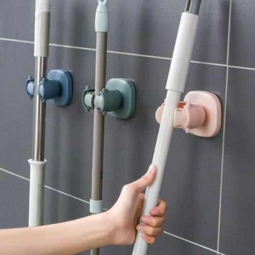 1PC Mop Clip Wall Mounted Punch-Free Seamless Mop Organizer Holder Brush Broom Hanger Storage Rack Household Tools