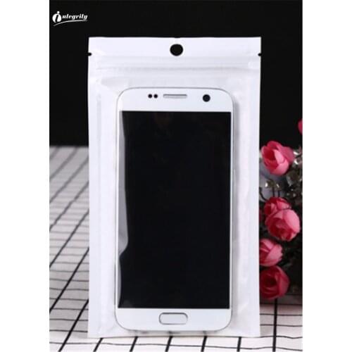 100pcs 10*18cm Resealable Clear Pearl White Plastic Storage Bag zip lock poly Package for Gifts Accessories bags pouch