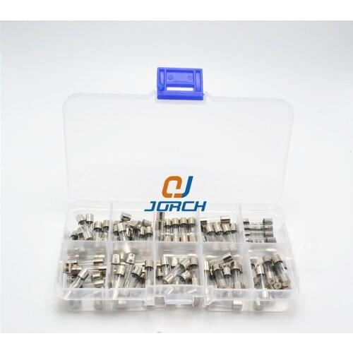 100pcs Glass Tube Fuse 5x20mm 0.2A 0.5A 1A 2A 3A 5A 8A 10A 15A 20A 250V Fast Quick Blow Fuses Assorted Kits in Box