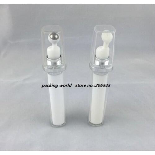 15ML pearl white lotion bottle or eyecream bottle with airless pump roll on can used for Cosmetic Packaging