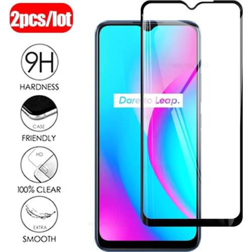 2Pcs Protective Tempered Glass on For Oppo Realme C15 realmec15 6.5" Full Cover Screen Protector Glass Film