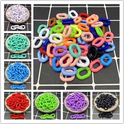 20pcs/Lot 14x19x4mm Acrylic Link Chain Keychains For Necklace Bracelet Making Colorful Chain Plastic Chain Links Jewelry Making