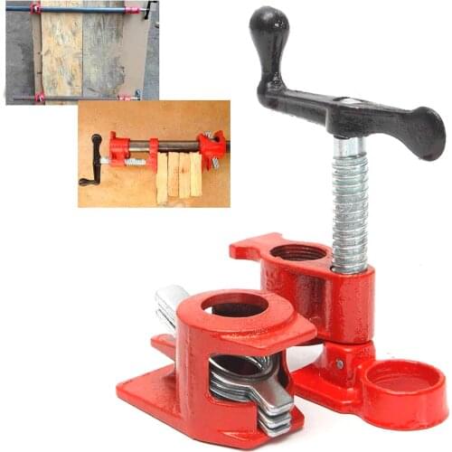 3/4 1/2 Inch Wood Gluing Pipe Clamp Set Heavy Duty Pipe Clamp Woodworking Cast Fixture Carpenter Tools High Quality