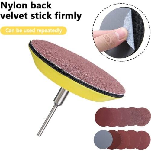 3 inch Sanding Discs Sand Paper Hook Loop Sander Kit+Backer Pad+M6 Drill Adapter Wheel Cleaning Tools