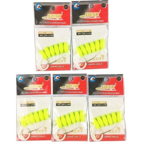High Quality 5packs/lot Fluorescent Fishing Float Seven-star Float Oval Space Beans Floater Carp Fishing Accessories J252