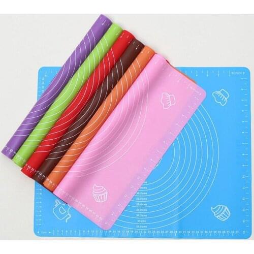 50x40cm Large Thick Silicone Pad With Scale Baking Kneading Pad Western Pad Heat Insulation