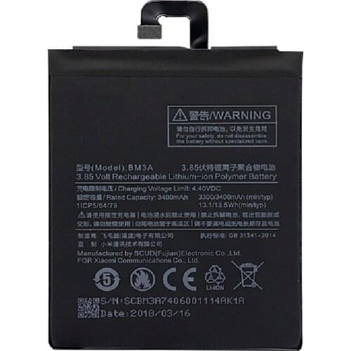 Phone Battery BM3A For Xiaomi Note 3 Replacement Battery 3300mAh High Capacity Phone Batteries+Tools