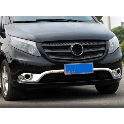 Car Front Fog Light Lamp Frame Bumper ABS Chrome Cover Trim Stick 2pcs For Mercedes Benz Vito W447 2017 2018 2019