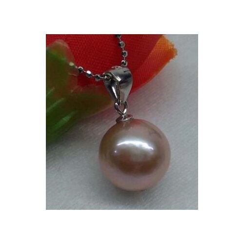 Free shipping jewelry Smooth pale purple 10-11mm kasumi pearl 925s pendant free necklace