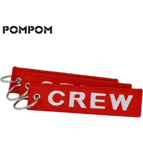 5 PCS/LOT Crew Keychain Motorcycle for Keychains Embroidery Crew Key Ring Holder Keychain for Aviation Gift llaveros Luggage Tag