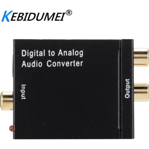 Kebidumei Digital Optical Coaxial Toslink Signal To Analog Audio Converter Adapter RCA Digital To Analog Audio Converter Adapter