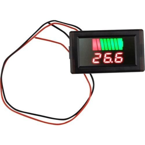Waterproof Car Battery Charge Level Indicator 12V 24V 48V 60V 72V Lithium Battery Capacity Meter Tester LED Digital Voltmeter