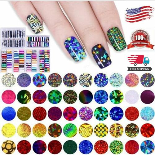 DIY 25 styles 10Pcs/box Nail Foil Set Transparent Color Nail ArtTransfer Sticker