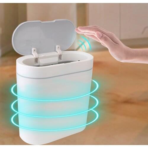 For Household Bathroom Kitchen Toilet Waterproof 8L Automatic Garbage Buckets Smart Sensor Trash Can Household Cleaning Tool