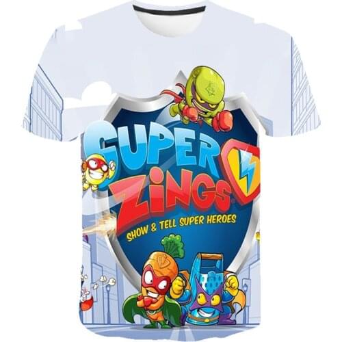 3D New Fashion Superzings Tees Game T Shirt Boys Kids Casual Cartoon Tops Summer Short Sleeve Gift Tshirt For Baby Girls T-shirt