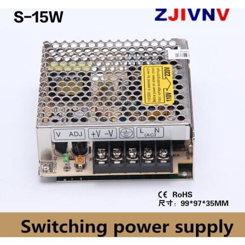 Single output 15W switching power supply output 5v/ 12v /24v, ac-dc smps 5v 3a, 12v 1.25a, 24v 0.62a, input 110-240vac