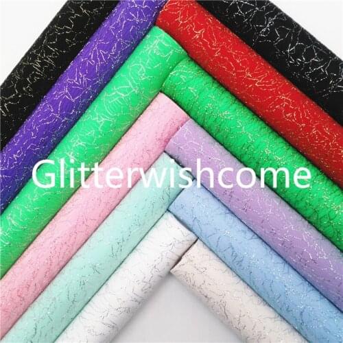 Glitterwishcome 21X29CM A4 Size Synthetic Leather, Glitter Leather, Faux fabric Vinyl for Bows, GM769A