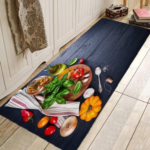 Gourmet Fresh vegetables Hallway Carpets Kitchen Entrance Door Mat Anti-slip Floor Rug Bathroom Area Hallway Free Shipping
