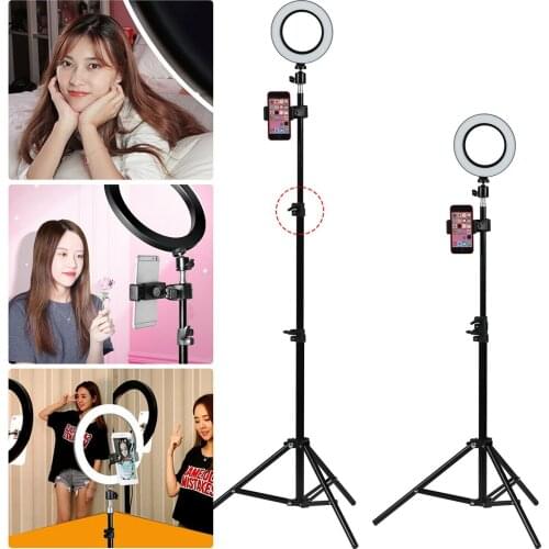 6.3inch LED Ring Light Dimmable Photographic Lighting Ring Lights With Phone Clip And Tripod For Shooting Makeup Video Studio