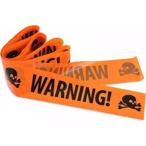 Halloween Warning Tape Signs Halloween Props Window Prop Party Danger Warning line 6m*7.5cm Halloween Decoration Witch Balloons