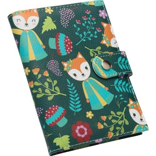 Forest squirrel print buckle PU leather Place multiple cards Passport Cover Built in RFID Blocking Protect personal information