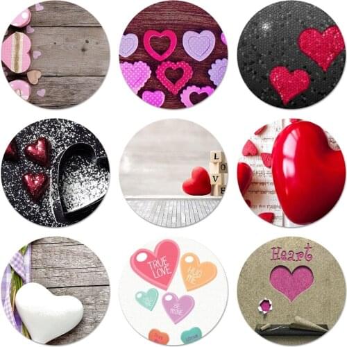 Lovely pink heart Icons Pins Badge Decoration Brooches Metal Badges For Backpack Decoration 58mm