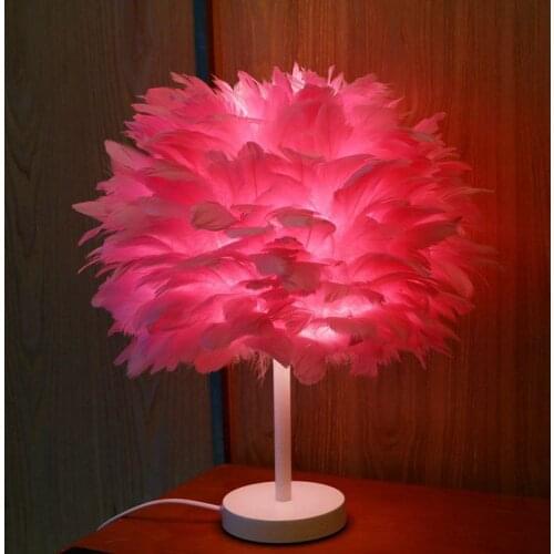 NEW Feather Lamp LED Creative Table Light EU/US Plug Fashion Desktop Decorate Night Lights for Home Living Room Bedside Lighting
