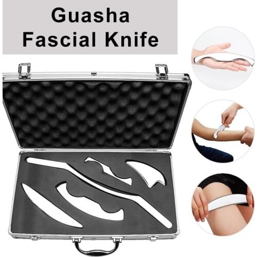 1Set Muscle Fascia Massager Knife Body Neck Leg Face Gua Sha Kneading Acupressure Chinese Style Physiotherapy Health Care Tools