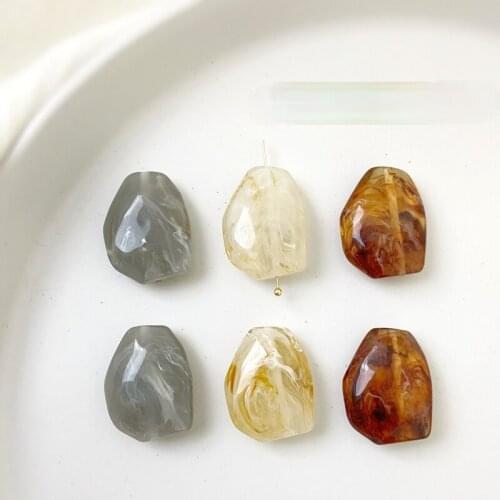 Original handmade materials Japanese and Korean wind autumn winter dizzy irregular straight hole resin DIY earrings accessories