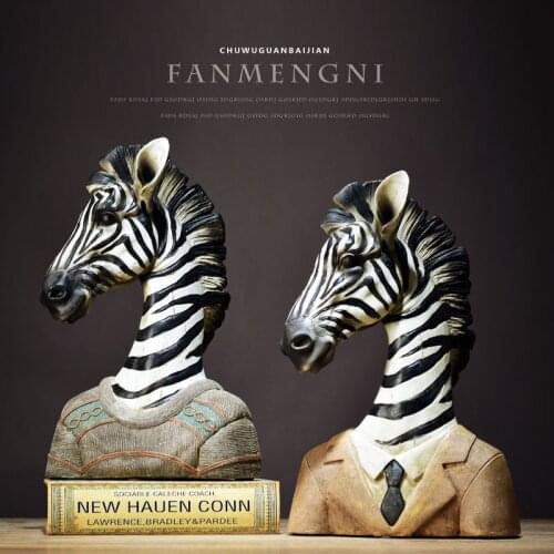 Creative Original Country TV Cabinet Zebra Ornaments Personality Crafts Clothing Shop Window Display Decoration Furnishings