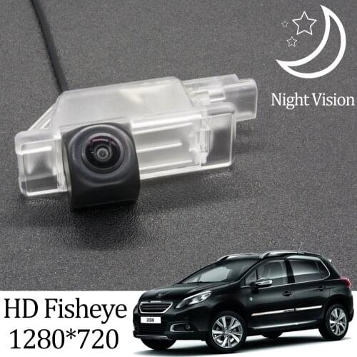 Owtosin HD 1280*720 Fisheye Rear View Camera For Peugeot 2008 2013 2014 2015 2016 2017 2018 Car Reverse Parking Accessories